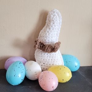 Hand crochet white chocolate Easter bunny